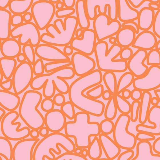 Abstract Shapes in Orange and Pink