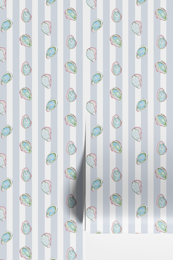 Oyster Wallpaper in Blue X Katie Blasko