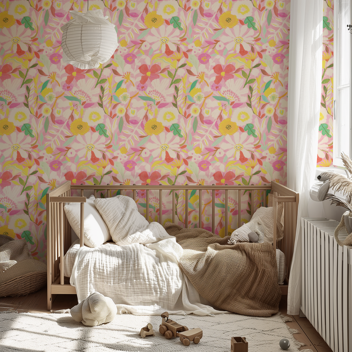 Painterly Floral Garden - Pink