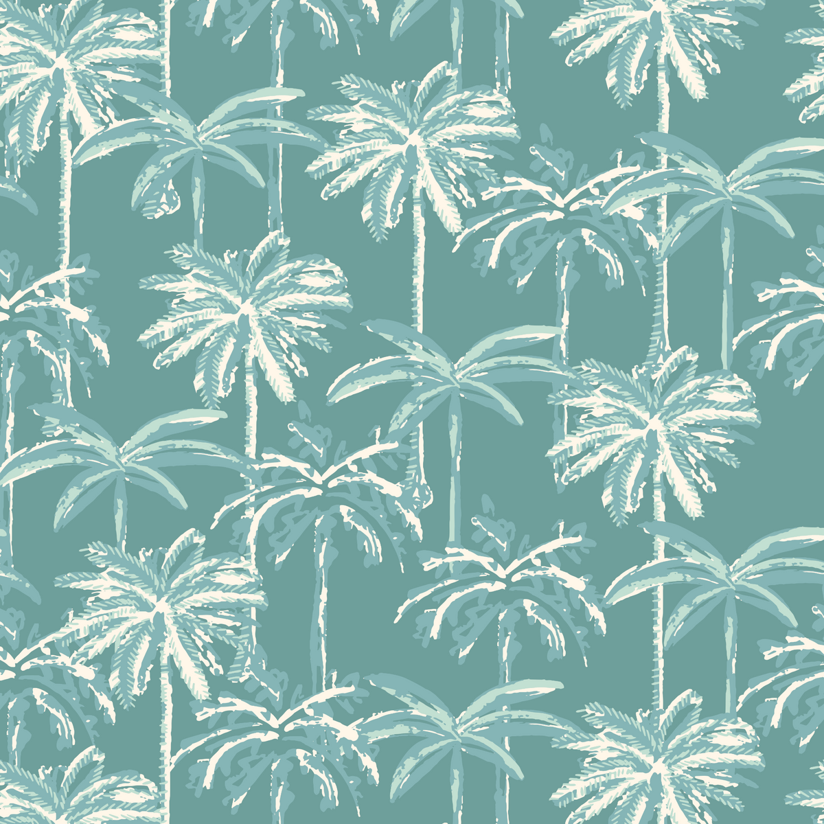 Tropical Palm Trees - Seafoam