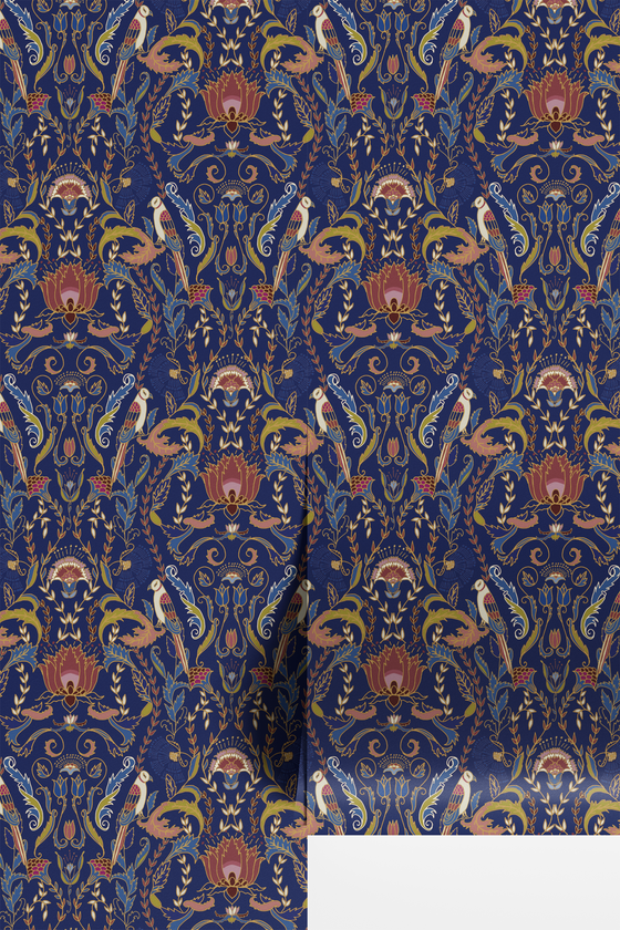 Peacock In the Garden Wallpaper X Quirky Paisley Design