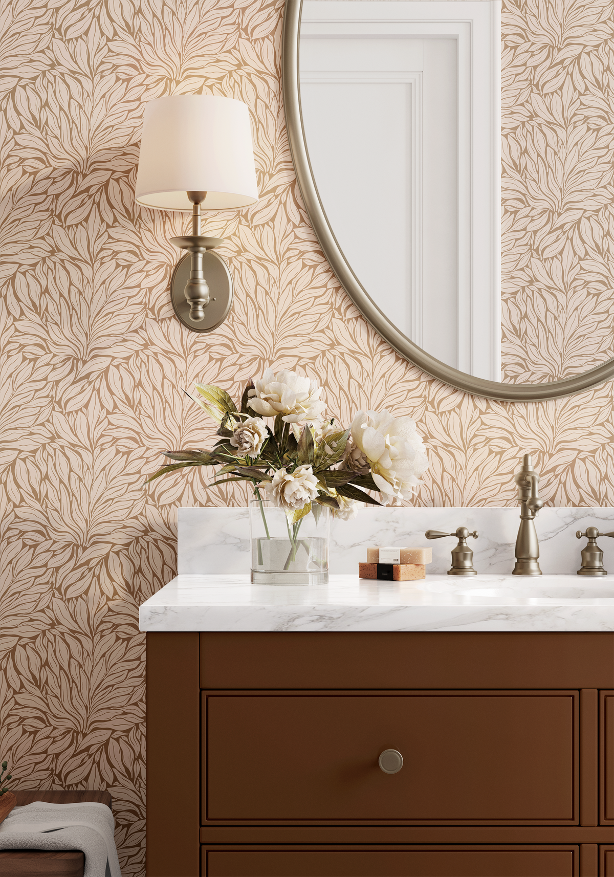 Flowing Petals - Mocha Cream
