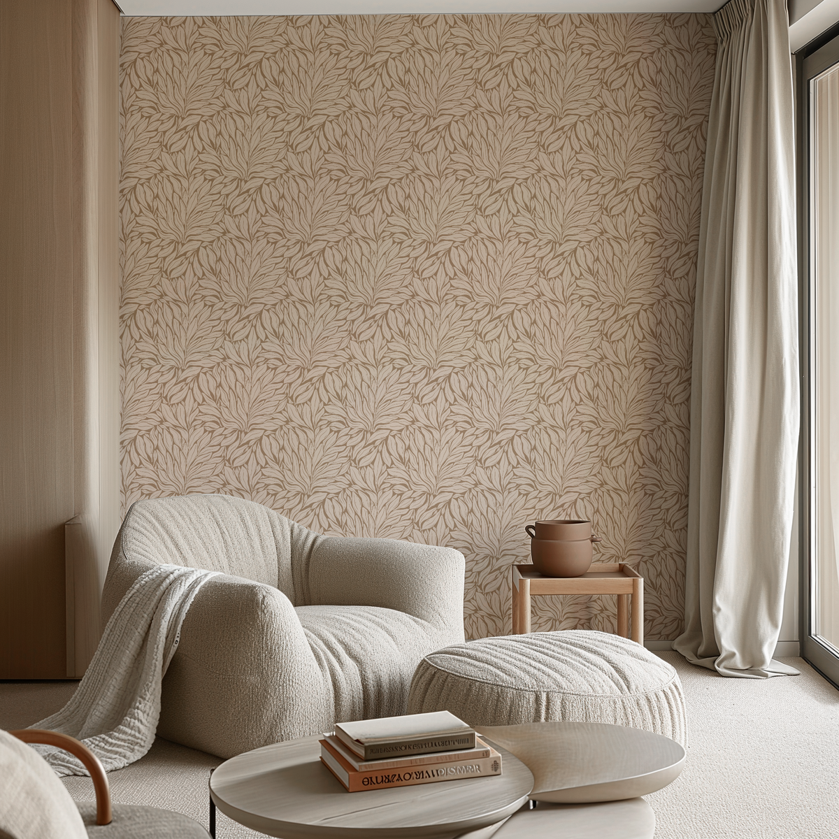 Flowing Petals - Mocha Cream