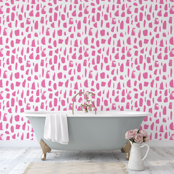 Livy Wallpaper in Dark Pink