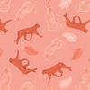 Cheetahs in the Wild Wallpaper in Pink by Jenna Hang