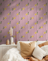 Zesty Stripe Wallpaper in Pink