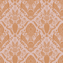  Peacock Damask Wallpaper in Pink X Quirky Paisley Design