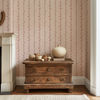 Floral Stripe Wallpaper in Pink X Inés Sterlicchio