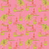 Bali Rice Fields Wallpaper in Pink by Jenna Hang