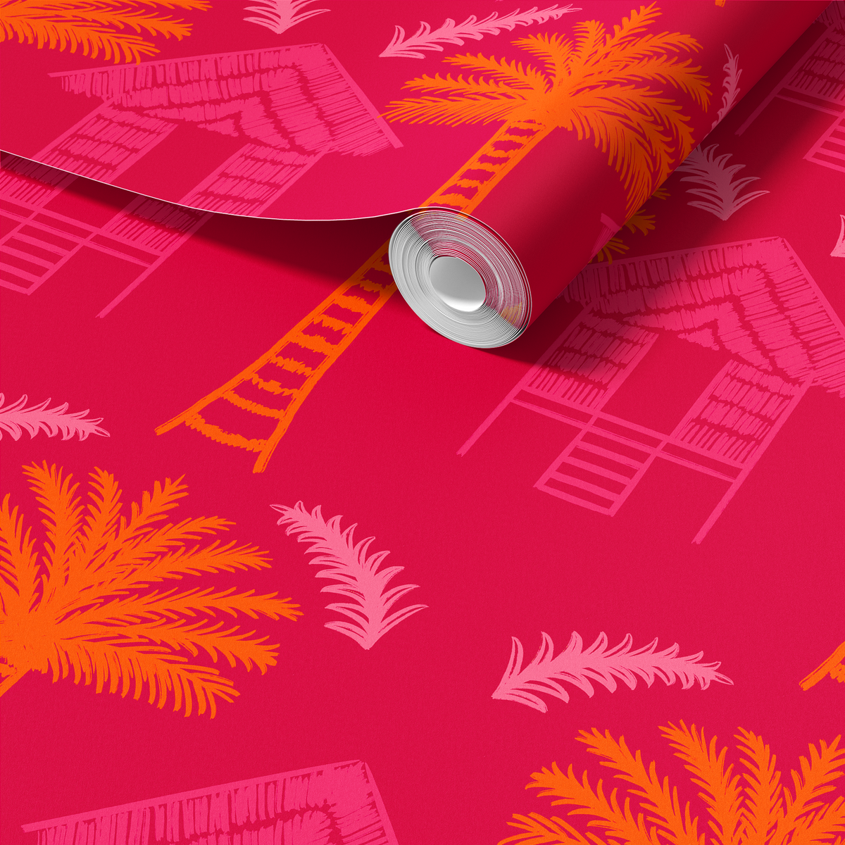 Tropical Huts - Pink