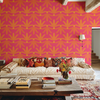 Banana Plants Wallpaper in Pink by Jenna Hang