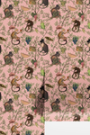 Playful Monkeys in Pink Wallpaper X Uta Naumann