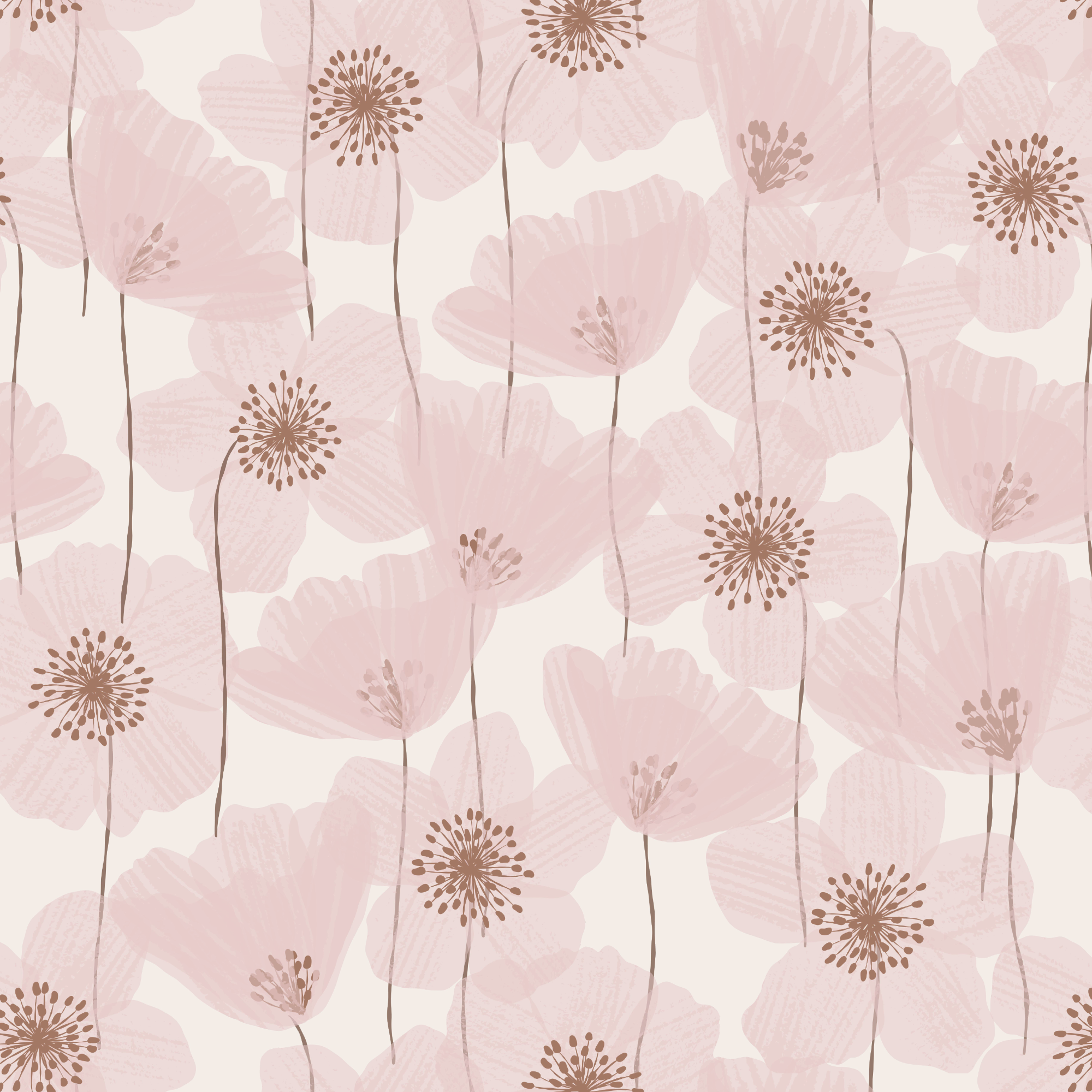 Poppies - Blush Pink - Funky Paper Co