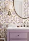 Darling Hydrangeas Wallpaper in Violet by Sabina Maria