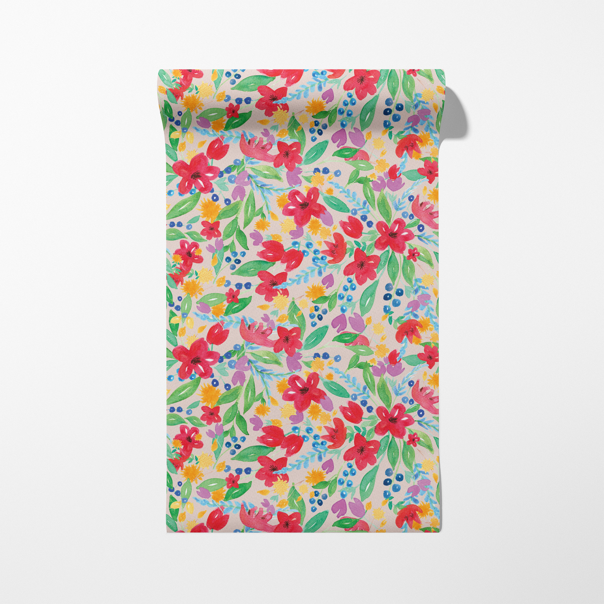Watercolor Floral - Red