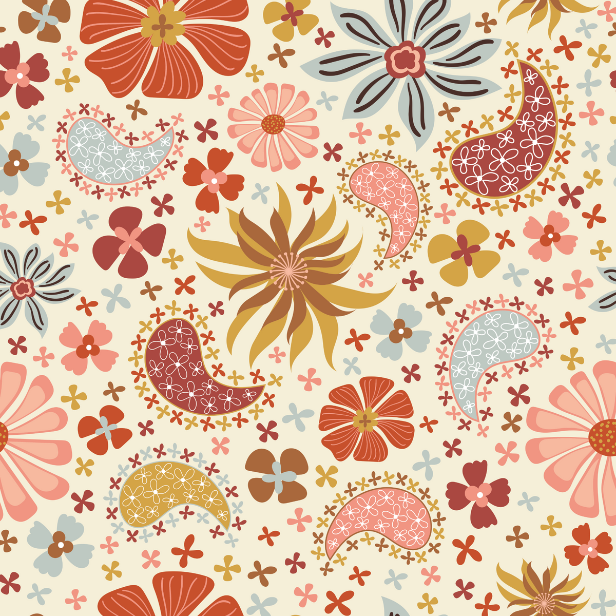 Retro Daisies - Cream