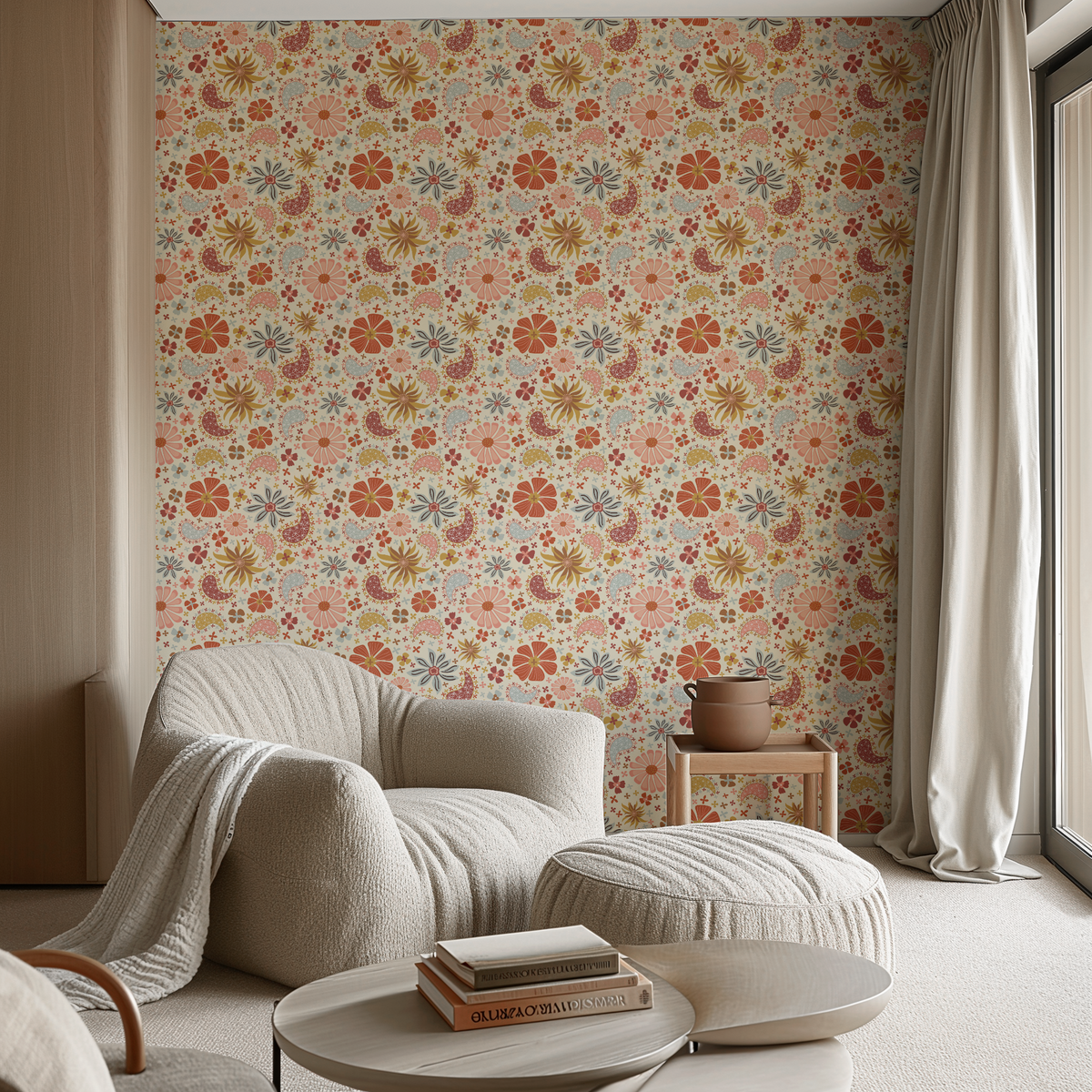 Retro Daisies - Cream