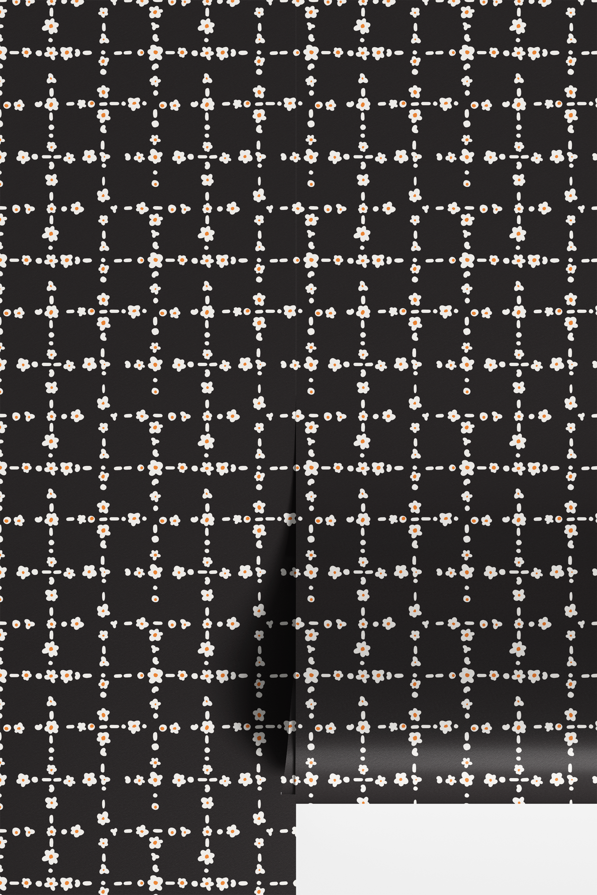Abstract Ditsy Flower - Black