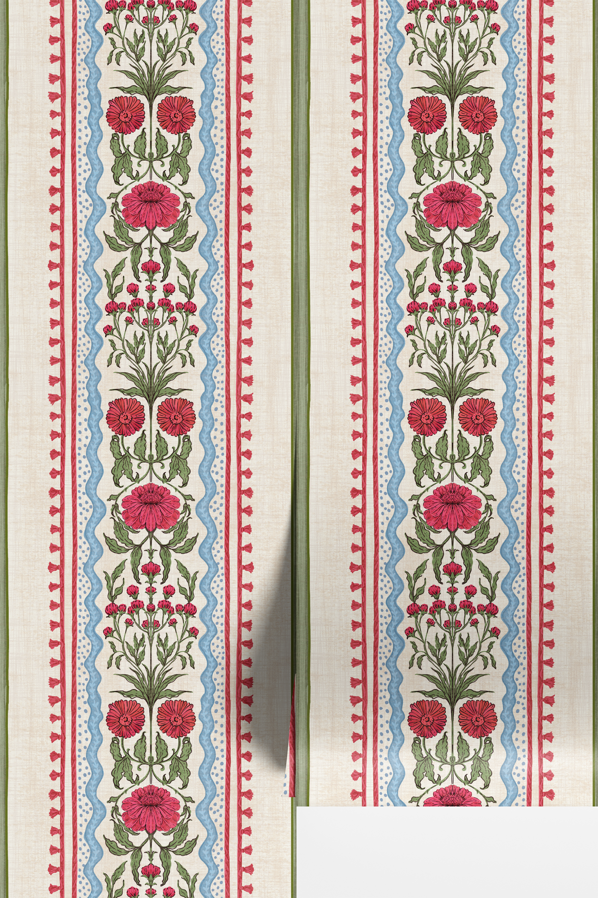 Indian Block Print Floral Stripe