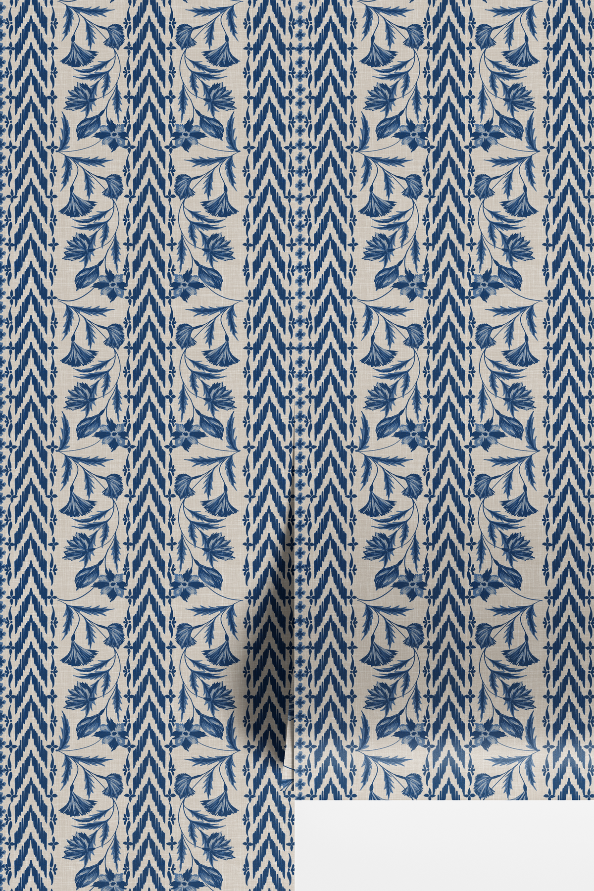 Floral Stripes - Blue