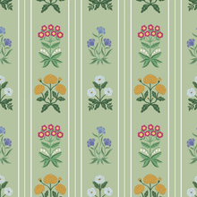  Rosemary Wallpaper in Green X Kate Clay