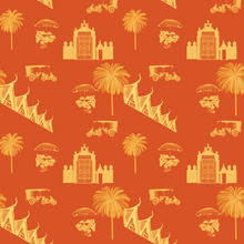  Phnom Penh Wallpaper in Rust by Jenna Hang