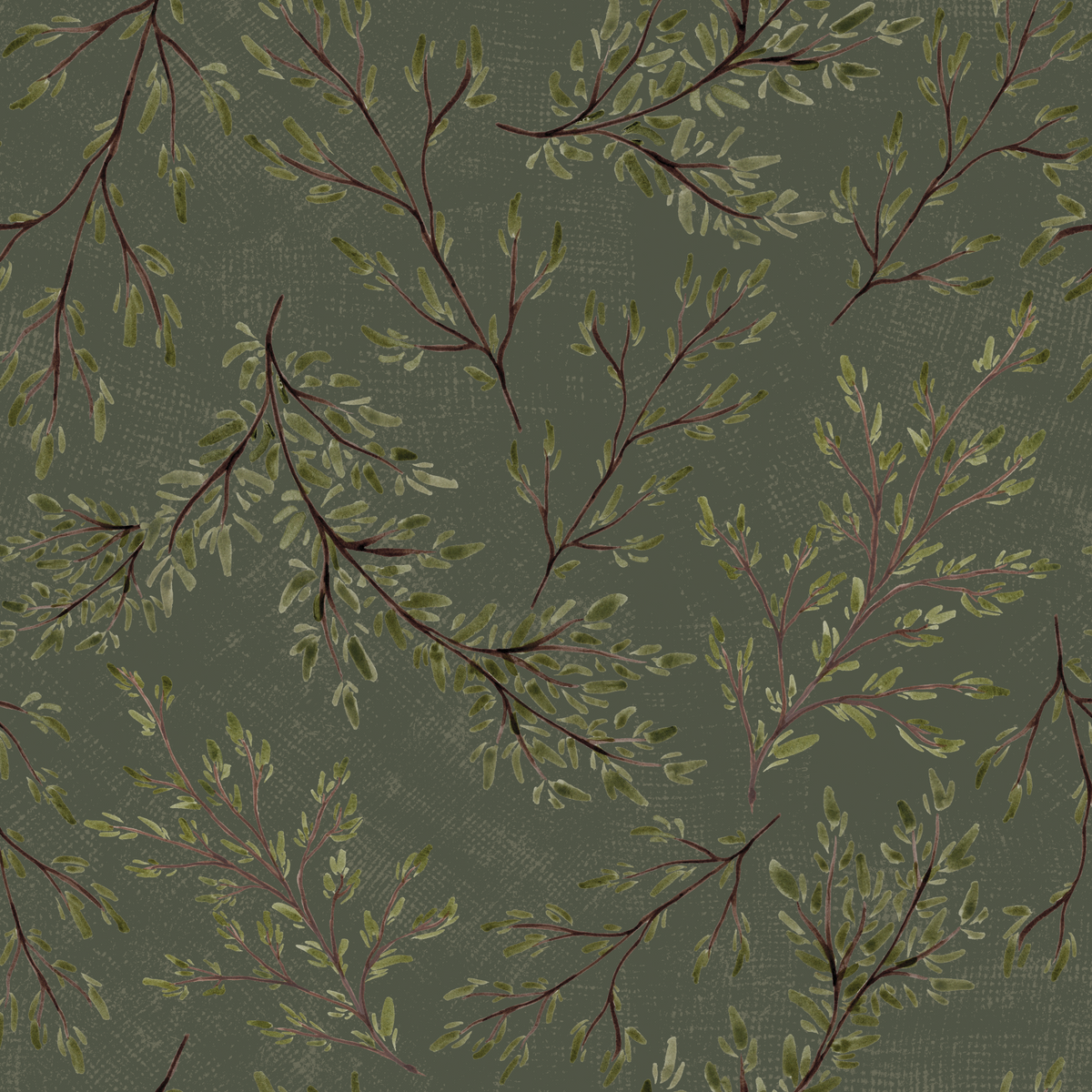 Rustic Leaf Branches - Olive