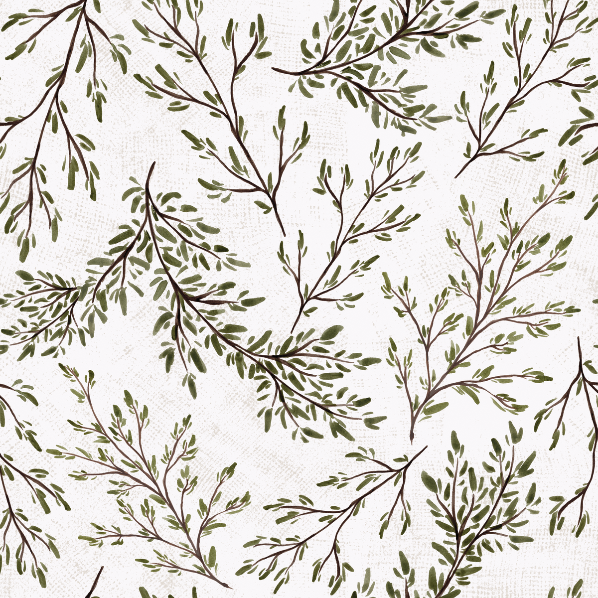 Rustic Leaf Branches - White