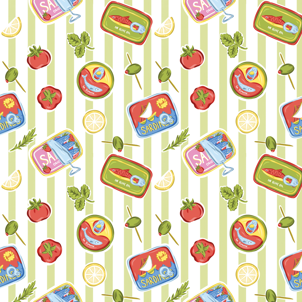 Sardine Summer - Green Stripe
