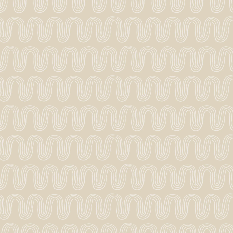 Sayulita Beige minimalist nursery wallpaper with organic wave lines by Rochelle Renee