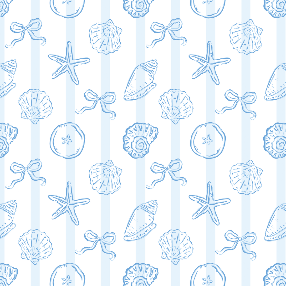 Seashells and Bows - Stripes