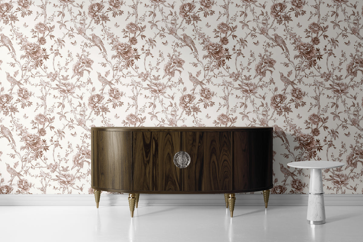 Chinoiserie Garden Birds - Brown