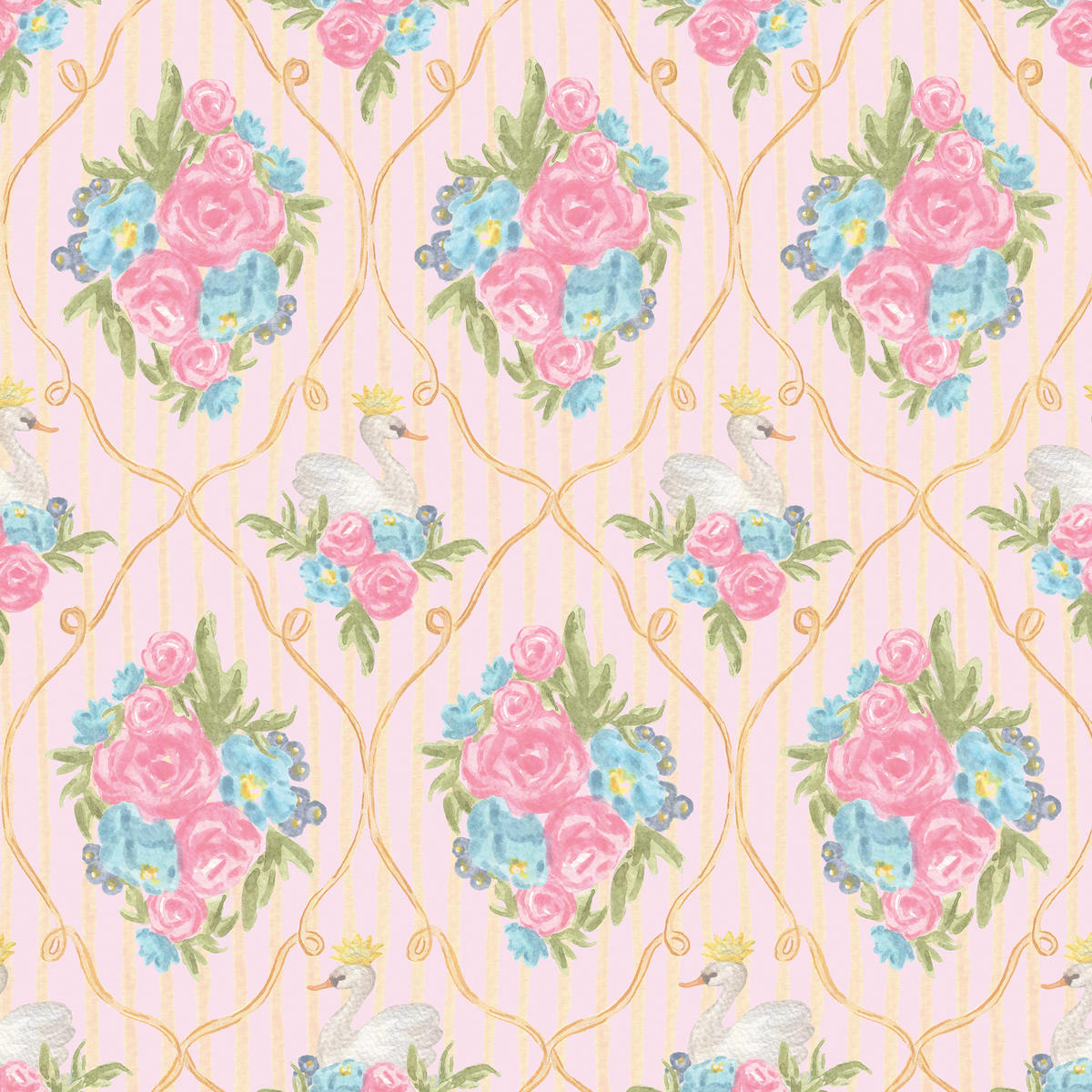 Sophie Floral Swan - Pink
