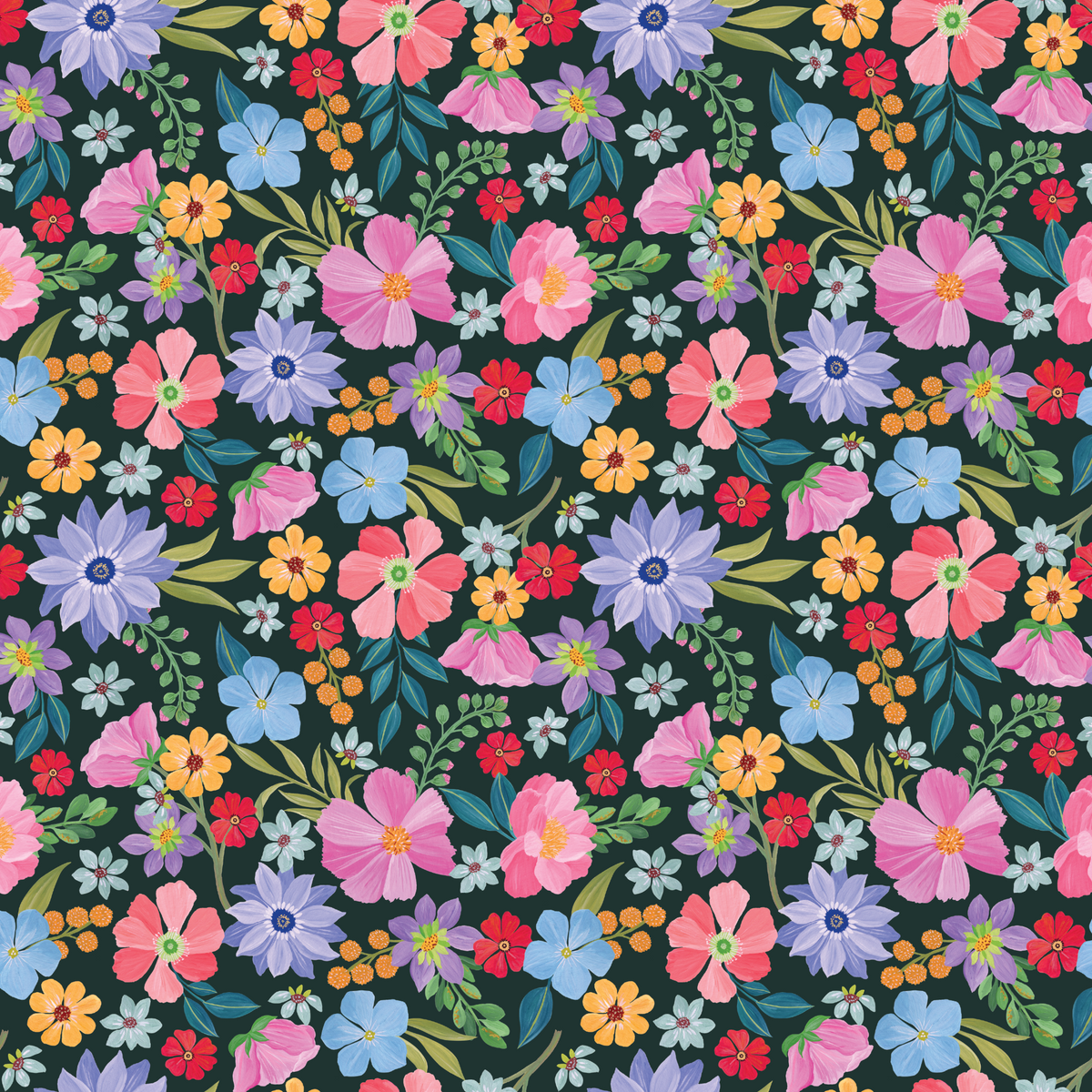 Spring Floral Fantasy - Green