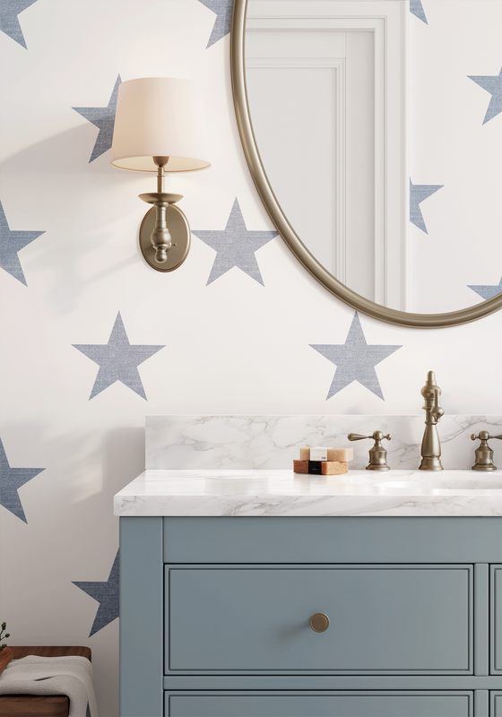 Lonestar Wallpaper in Denim