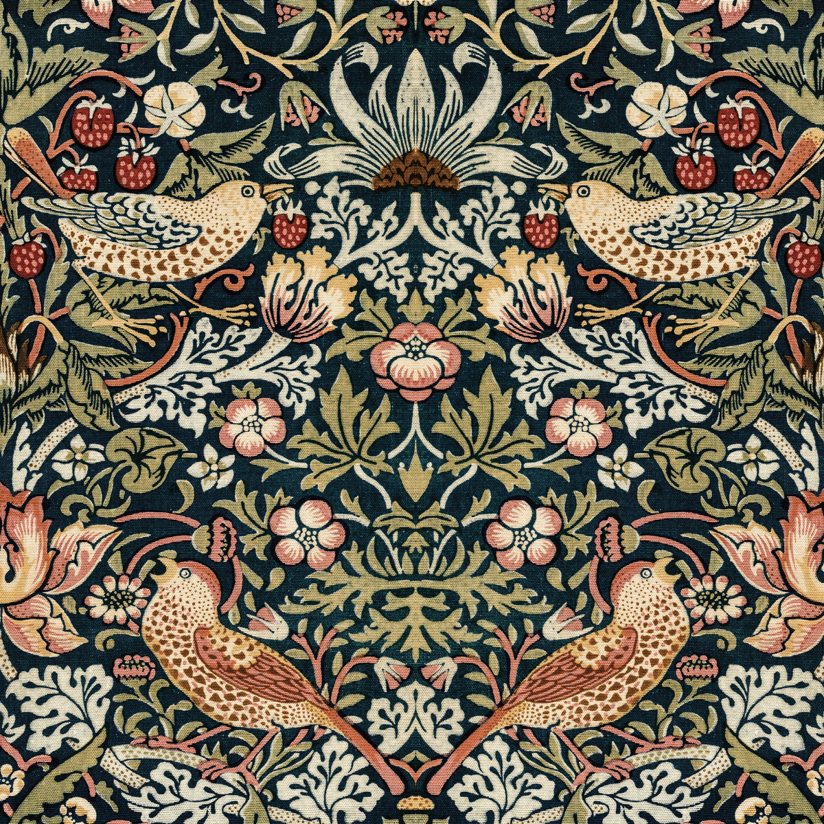 Strawberry Thief by William Morris - Black