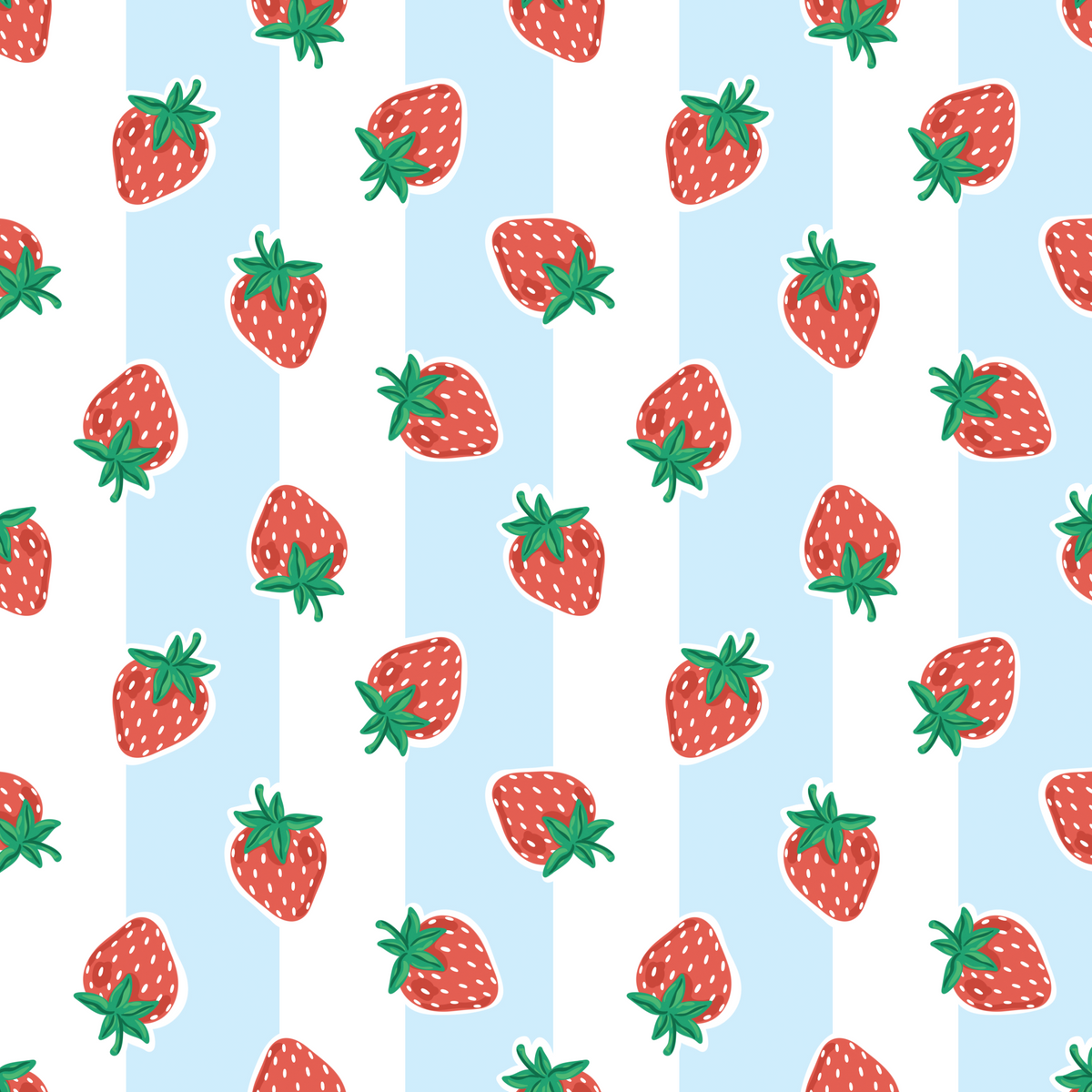 Strawberry Bliss - Blue Stripe