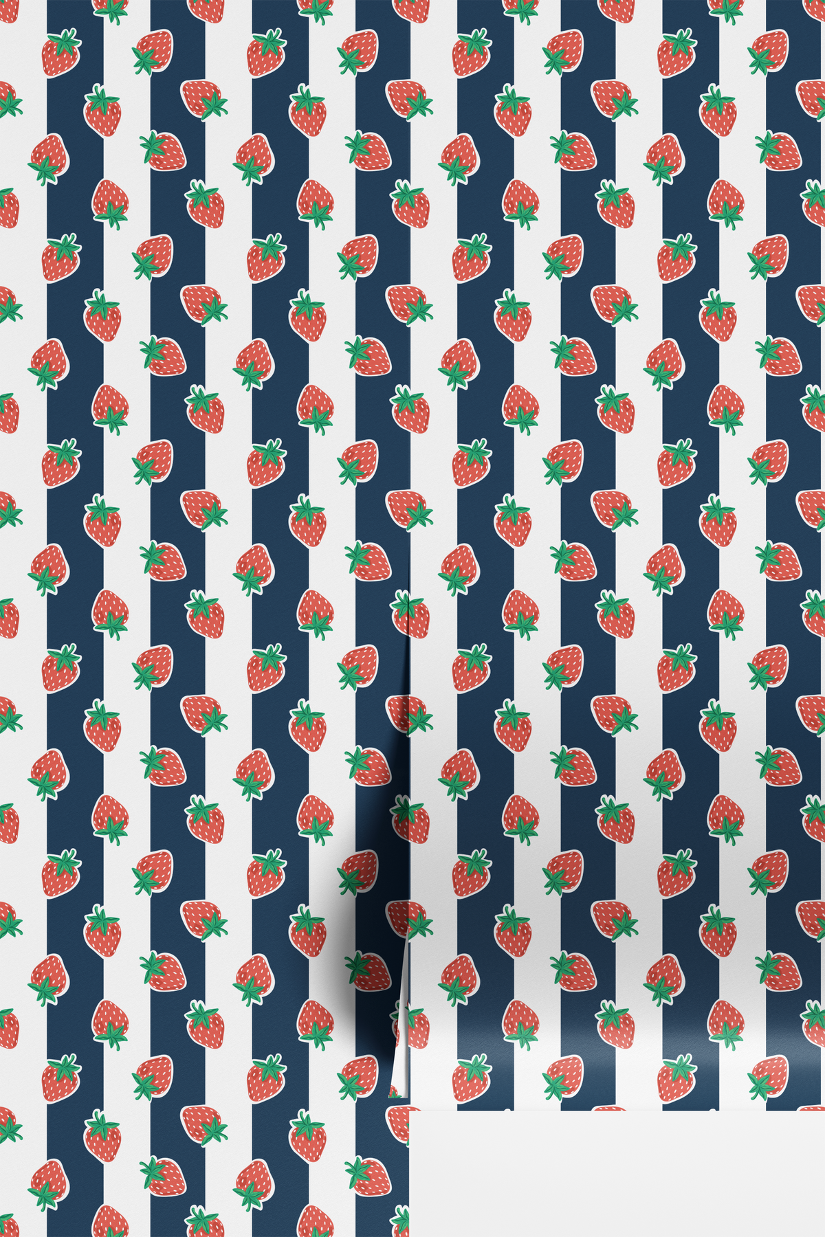 Strawberry Bliss - Navy Stripe