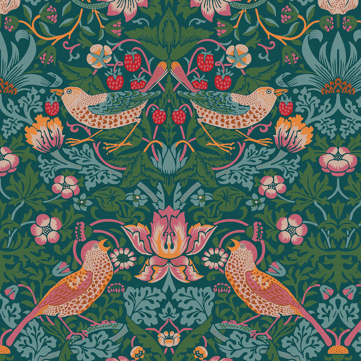 Strawberry Thief by William Morris - Teal