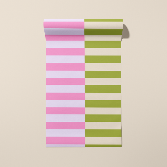 Pink and Olive Stripes X Melissa Donne