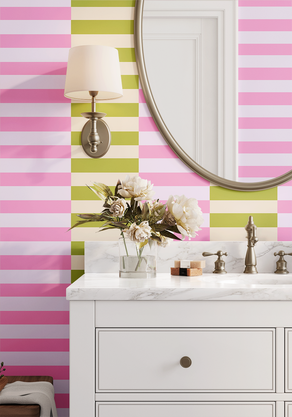 Pink &amp; Olive Stripes