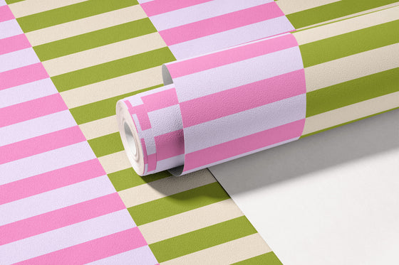 Pink and Olive Stripes X Melissa Donne