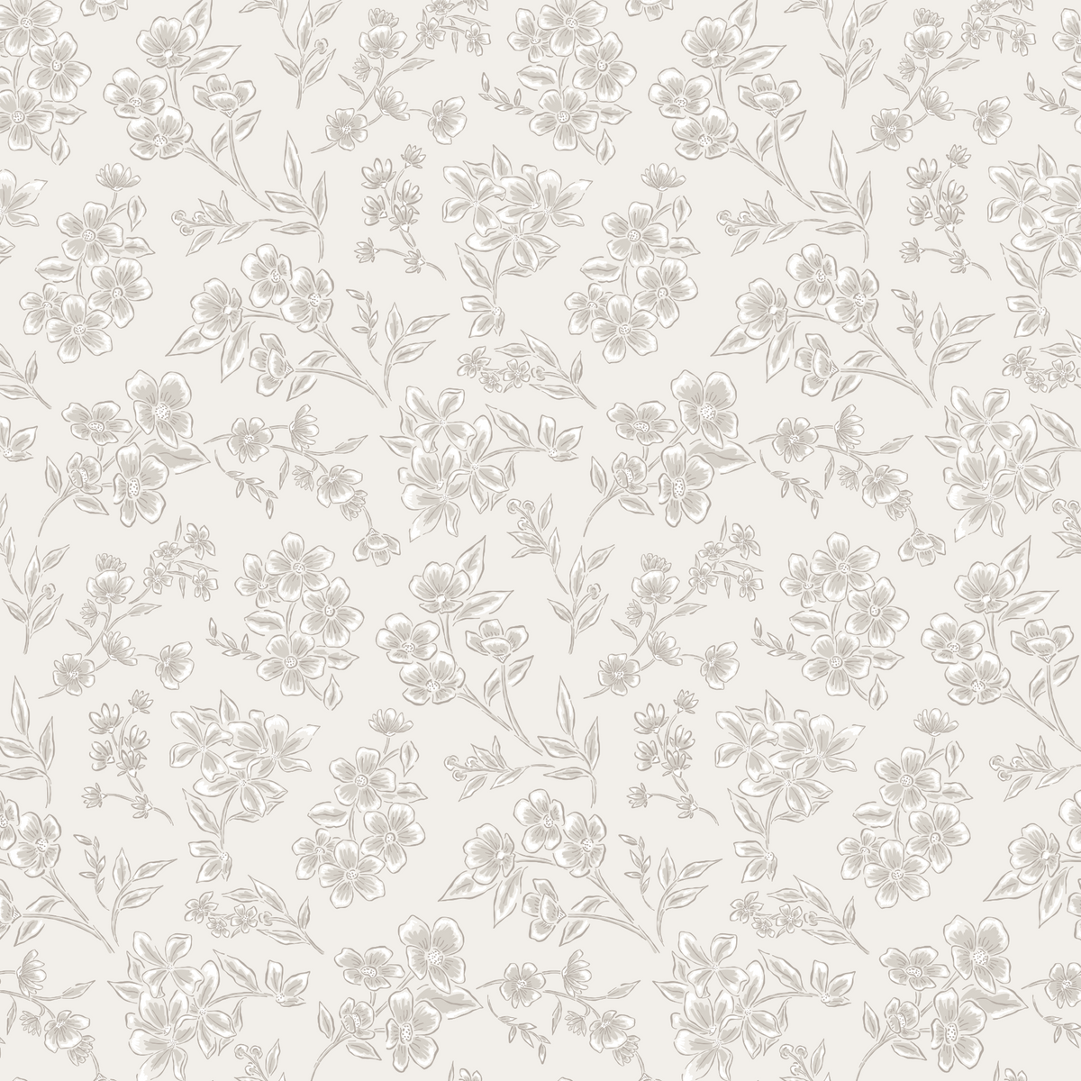 Sweet Briar Florals - Taupe