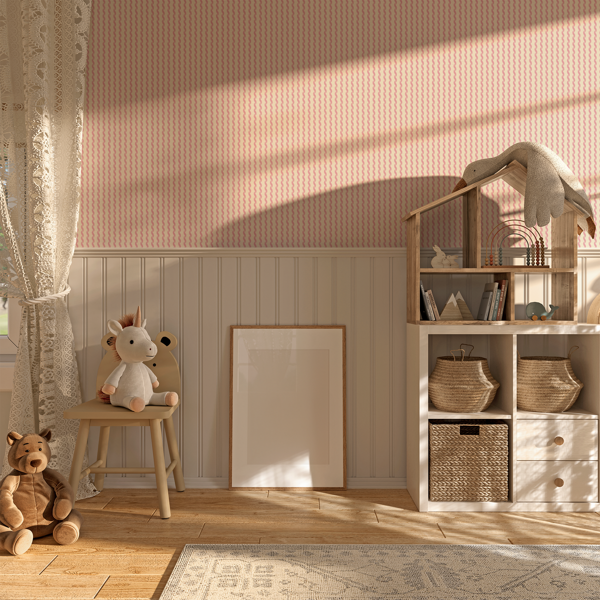 Curly Carousel Stripe - Pink
