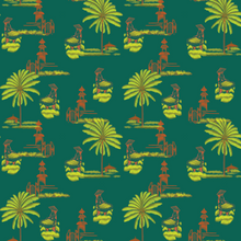  Bali Rice Fields Wallpaper in Teal by Jenna Hang