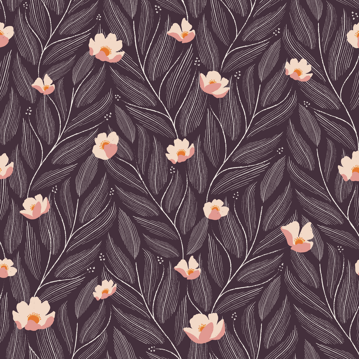 Textured Leaves - Eggplant