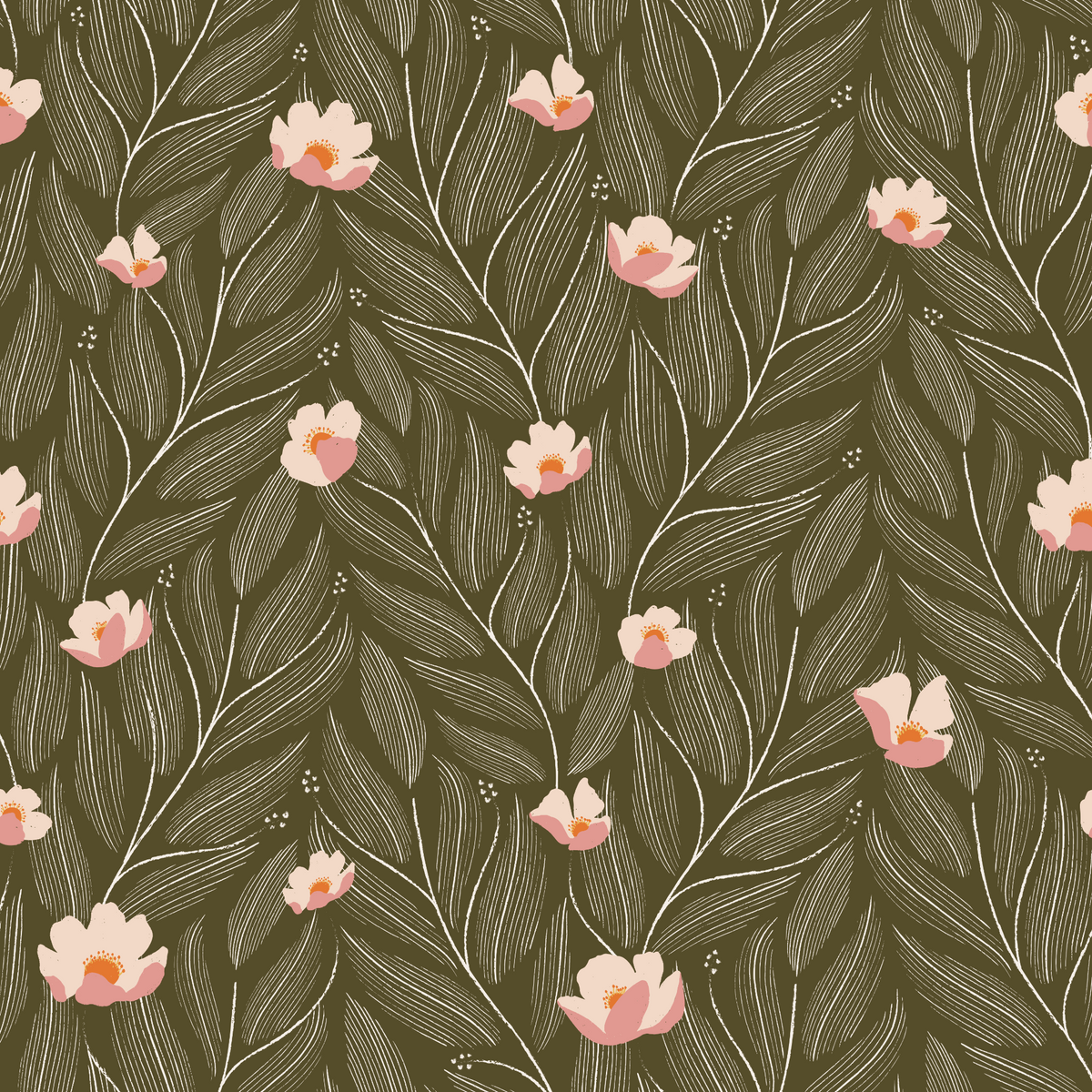 Textured Leaves - Olive