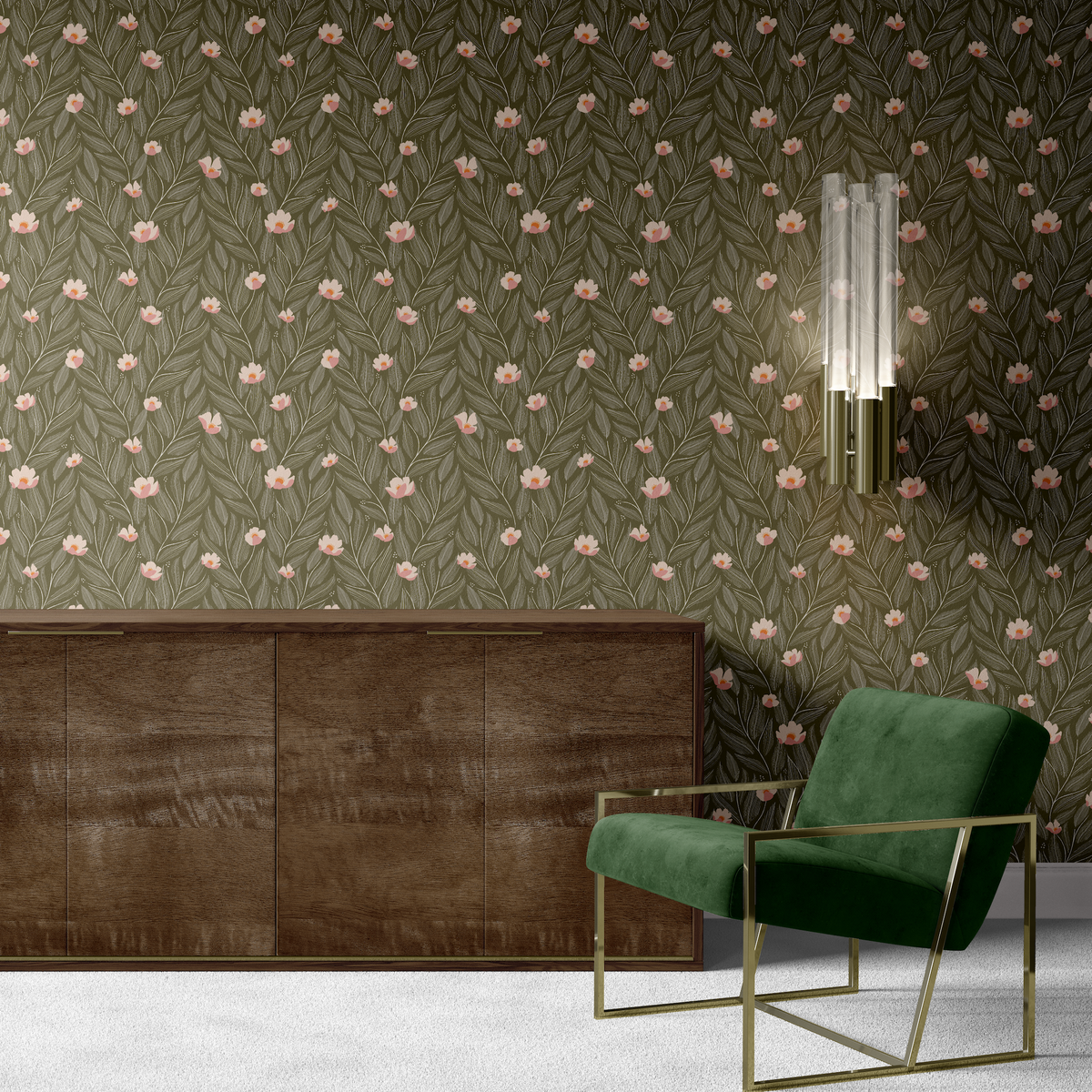 Textured Leaves - Olive