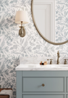 The Allie Hunter Collection - Cali Toile Wallpaper in Blue Grey