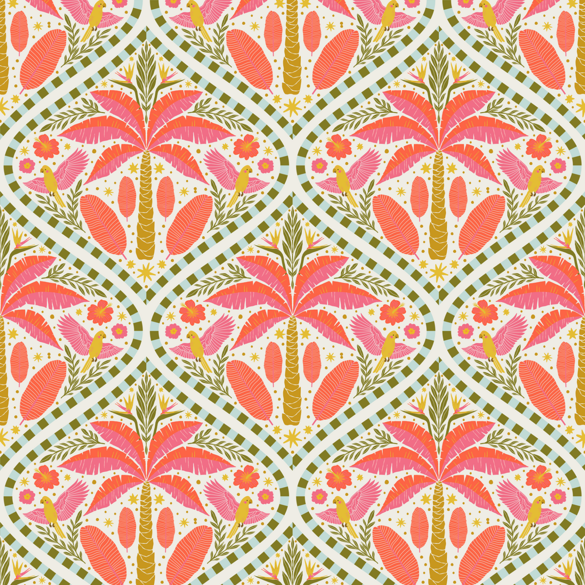 Tropical Whimsy Palm Trees - Pink